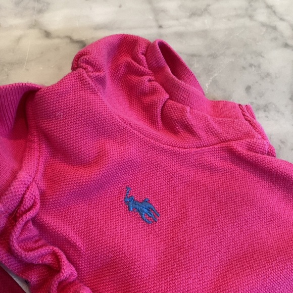 Ralph Lauren Baby girl ruffle pink tshirt onesie 9m - Picture 4 of 5